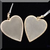J023. 2 - Gold tone and diamond stone heart pendant 2”l - $350